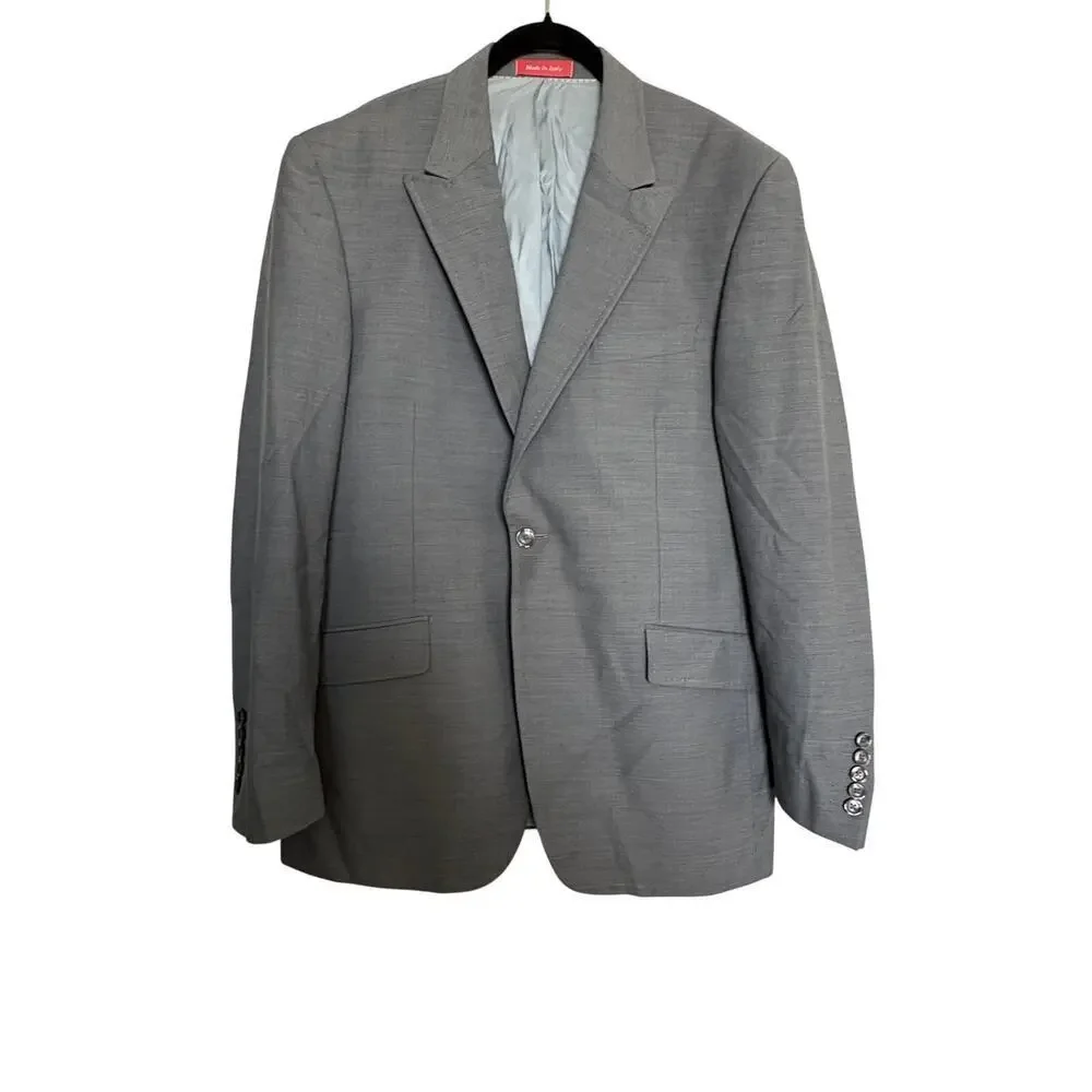 Tiglio Rosso Super 150 Wool Gray Blazer Sport Coat Italy42R OldMoney Minimalist